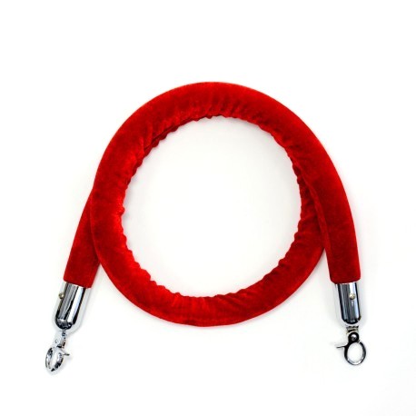 Rajausköysi punainen/hopea sametti