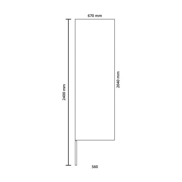 Mainoslippu suora S60