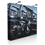 Pop- up messuseinä 3.7 x 2.25 m suora, nopea kasata.