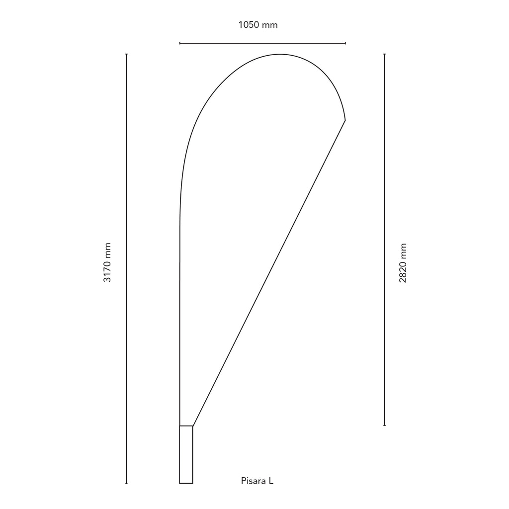 Mainoslippu Pisara L - 3,2 m