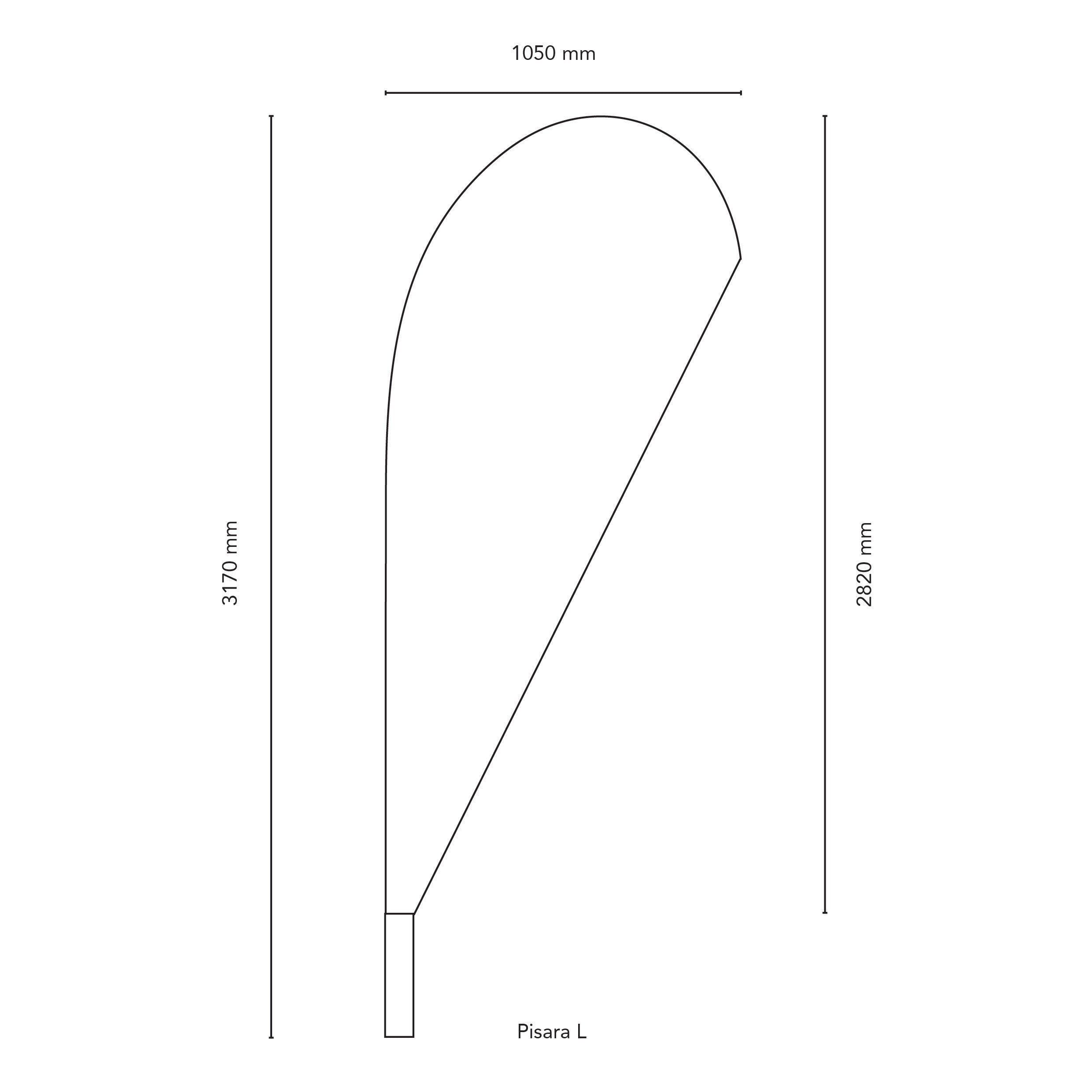 Mainoslippu Pisara L - 3,2 m