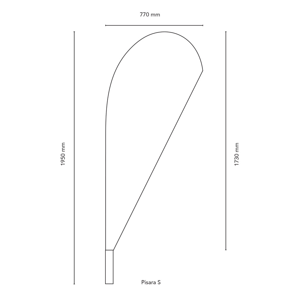 Mainoslippu Pisara S - 2,0 m