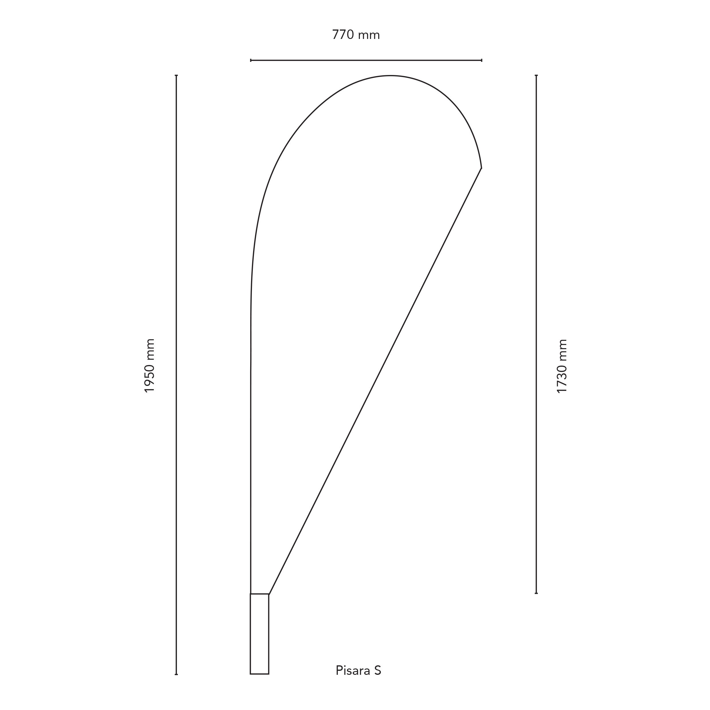 Mainoslippu Pisara S - 2,0 m