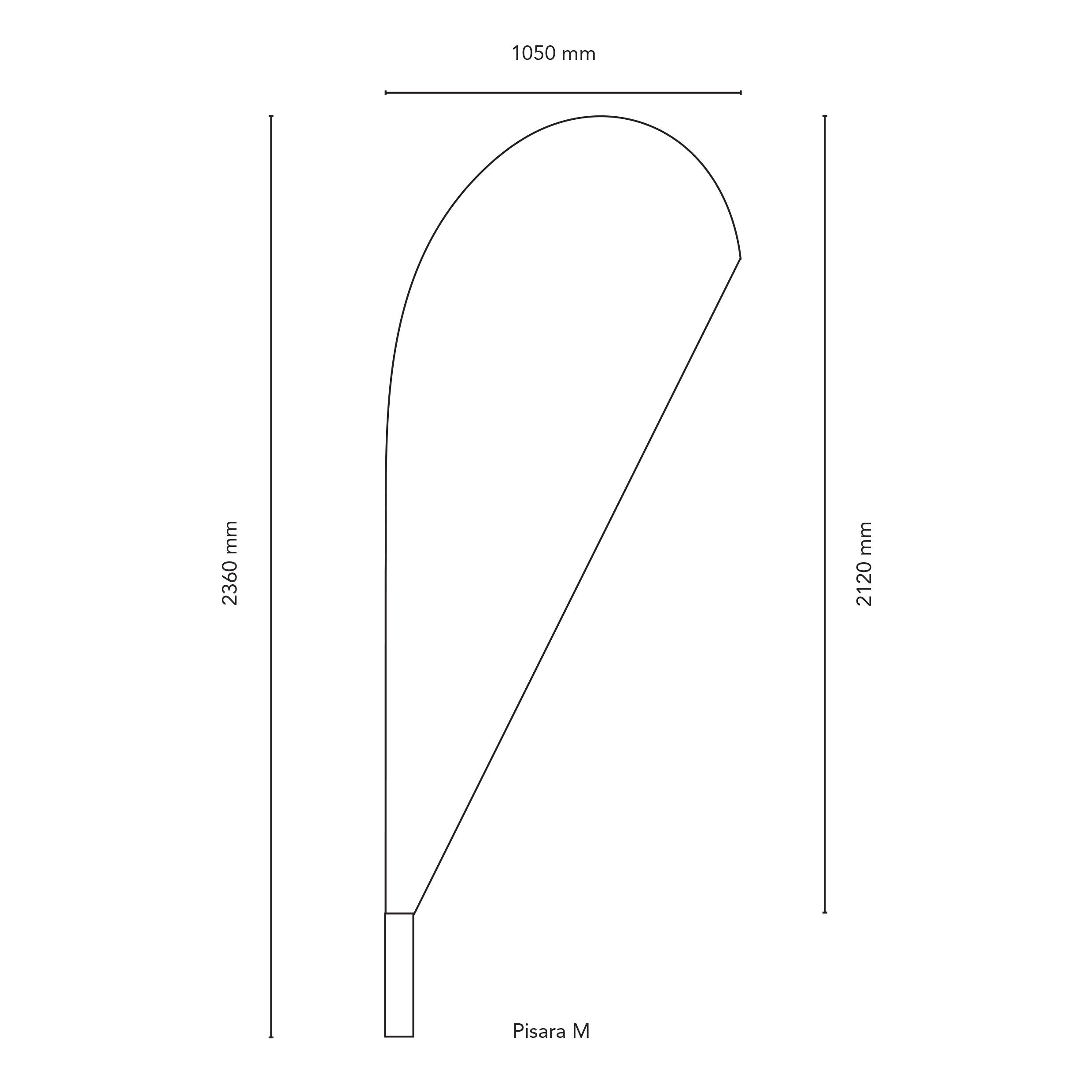 Mainoslippu Pisara M - 2,4 m