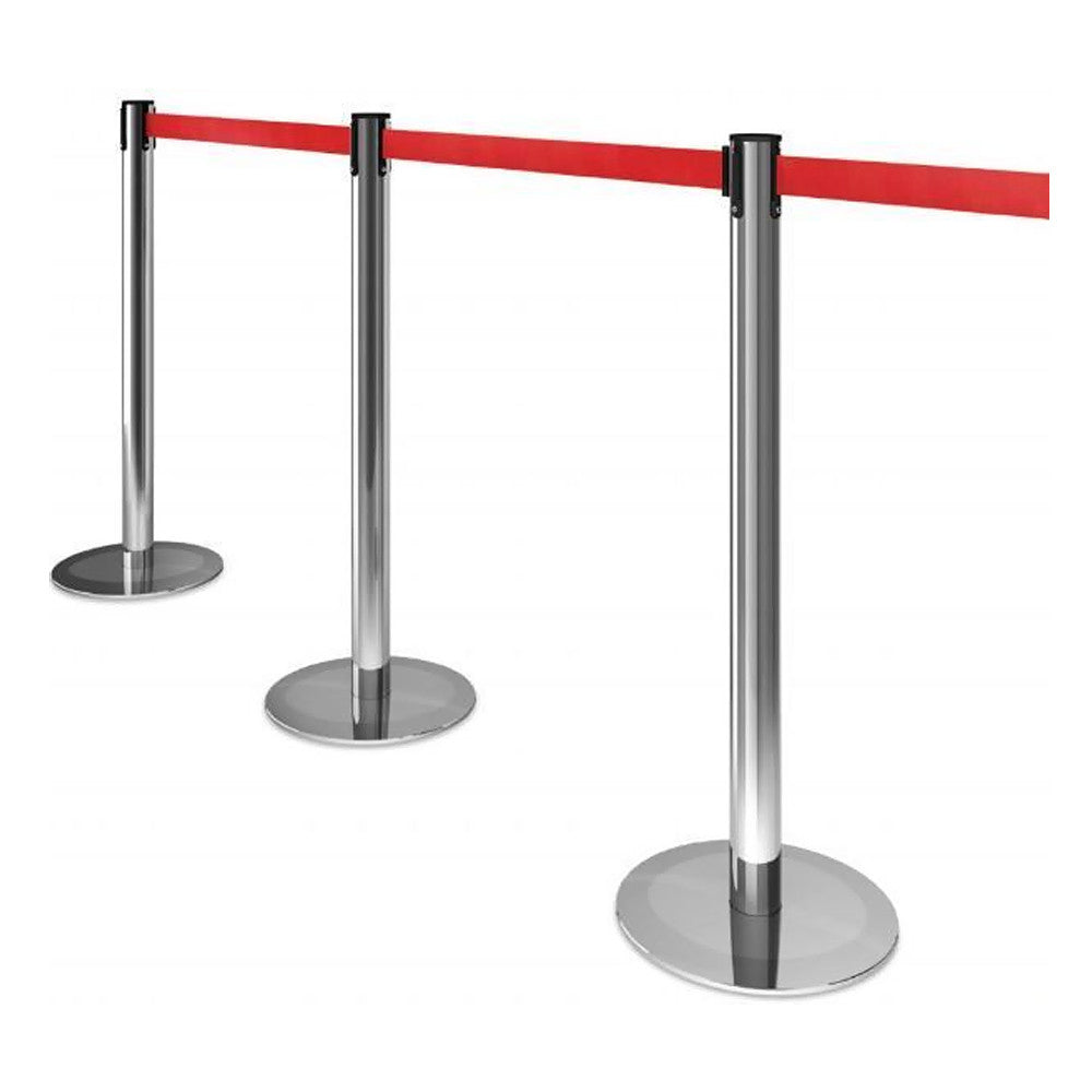 OUTLET Rajaustolppa nauhalla metalli/punainen