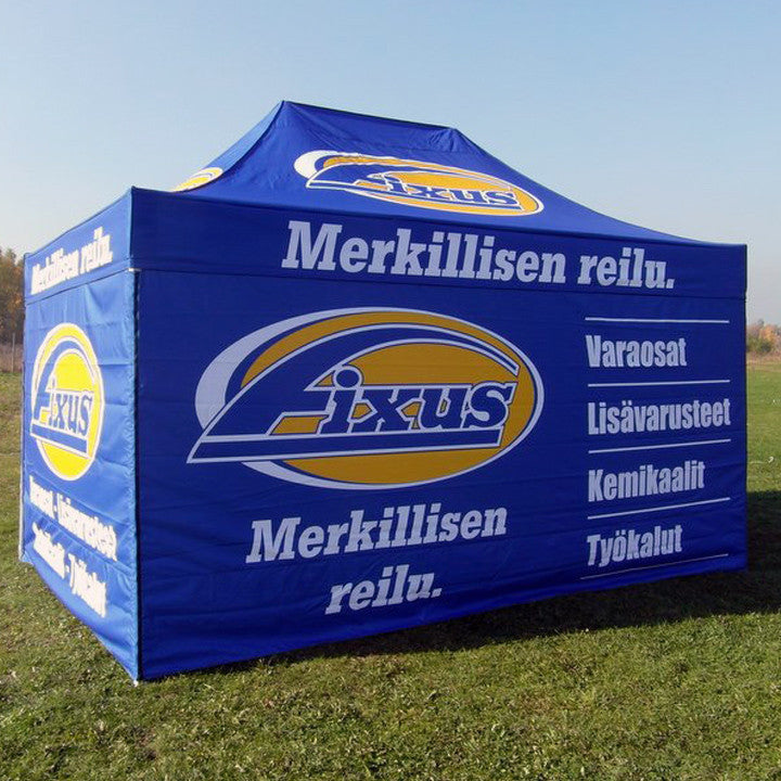Myyntiteltta 3x4.5m, 40mm alumiinirunko, nopea kasata, uv-suojattu. Toriteltta / näyttelyteltta / pikateltta / markkinateltta