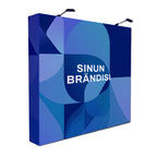 Pop up - messuseinä 2.25 x 2.25 m suora, nopea kasata. mainosseinä