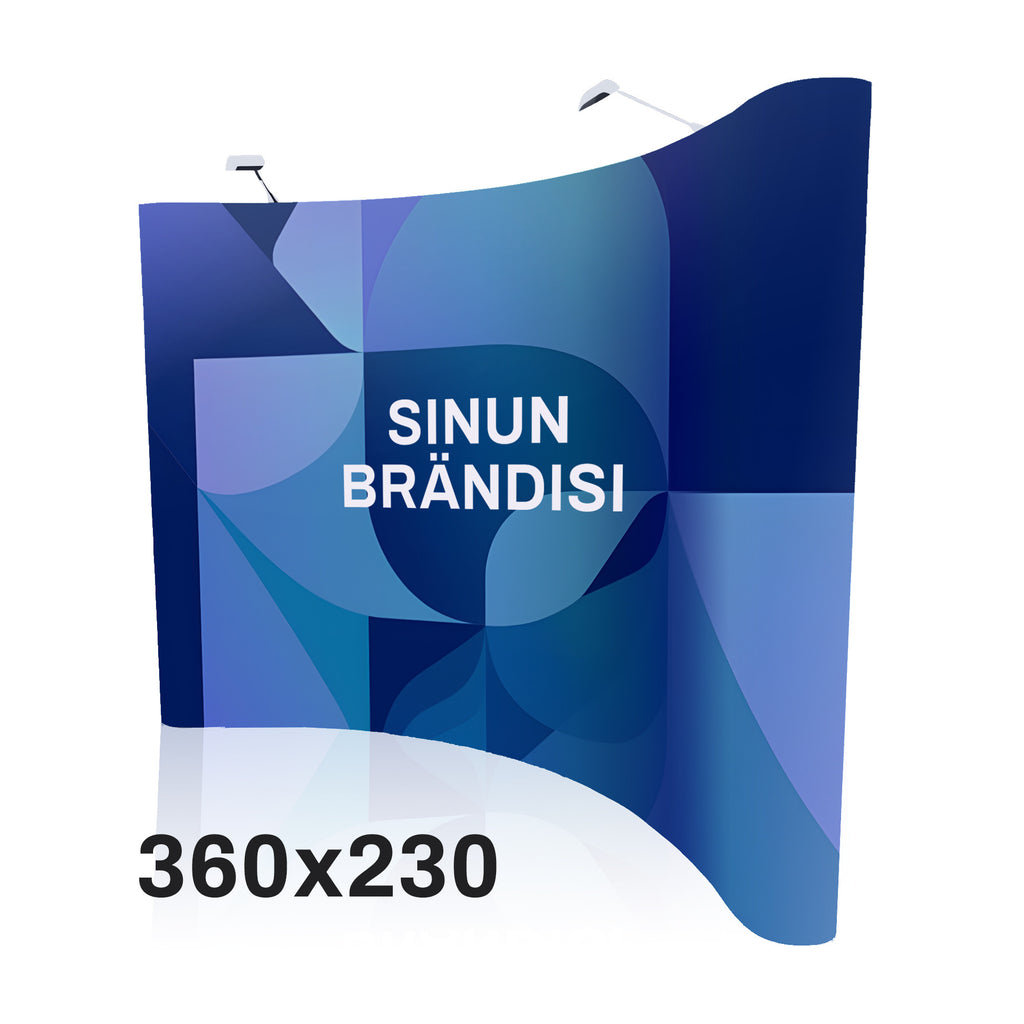 Pop Up seinä 3x3 kaareva