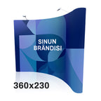 Pop Up seinä 3x3 kaareva