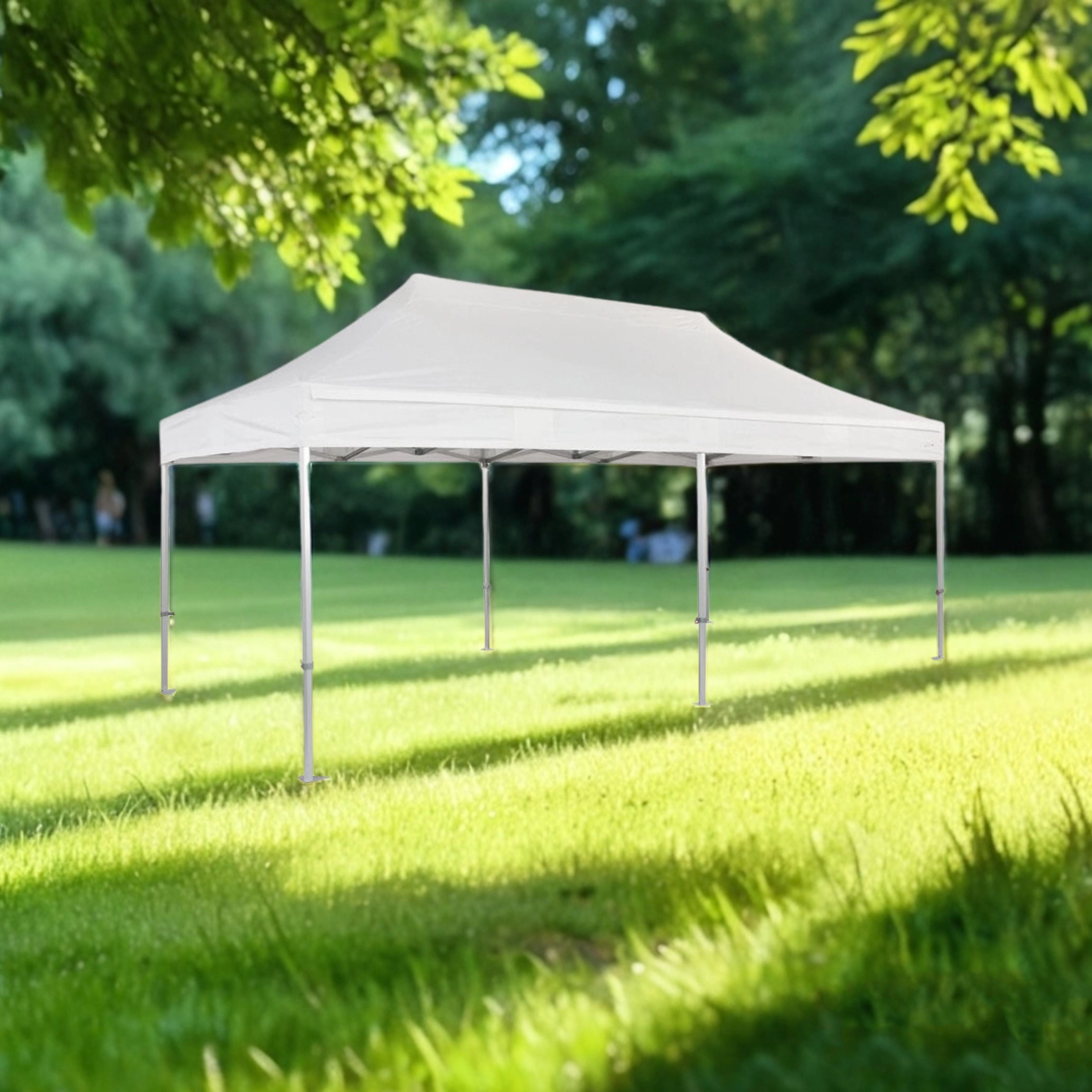 Pop up teltta 4x8m, 50mm alumiinirunko, nopea kasata, uv-suojattu. Toriteltta / näyttelyteltta / pikateltta / markkinateltta