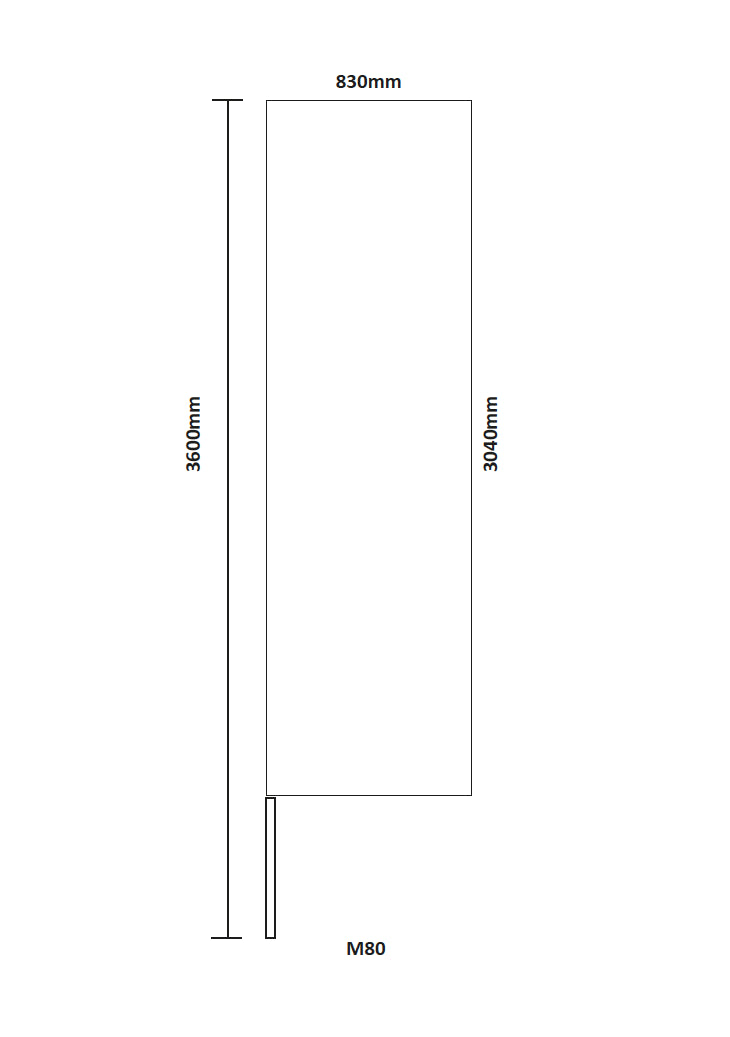 Mainoslippu suora M80