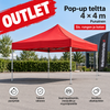 OUTLET – Pop-up teltta 4 × 4 m, punainen – sis. rungon ja katon