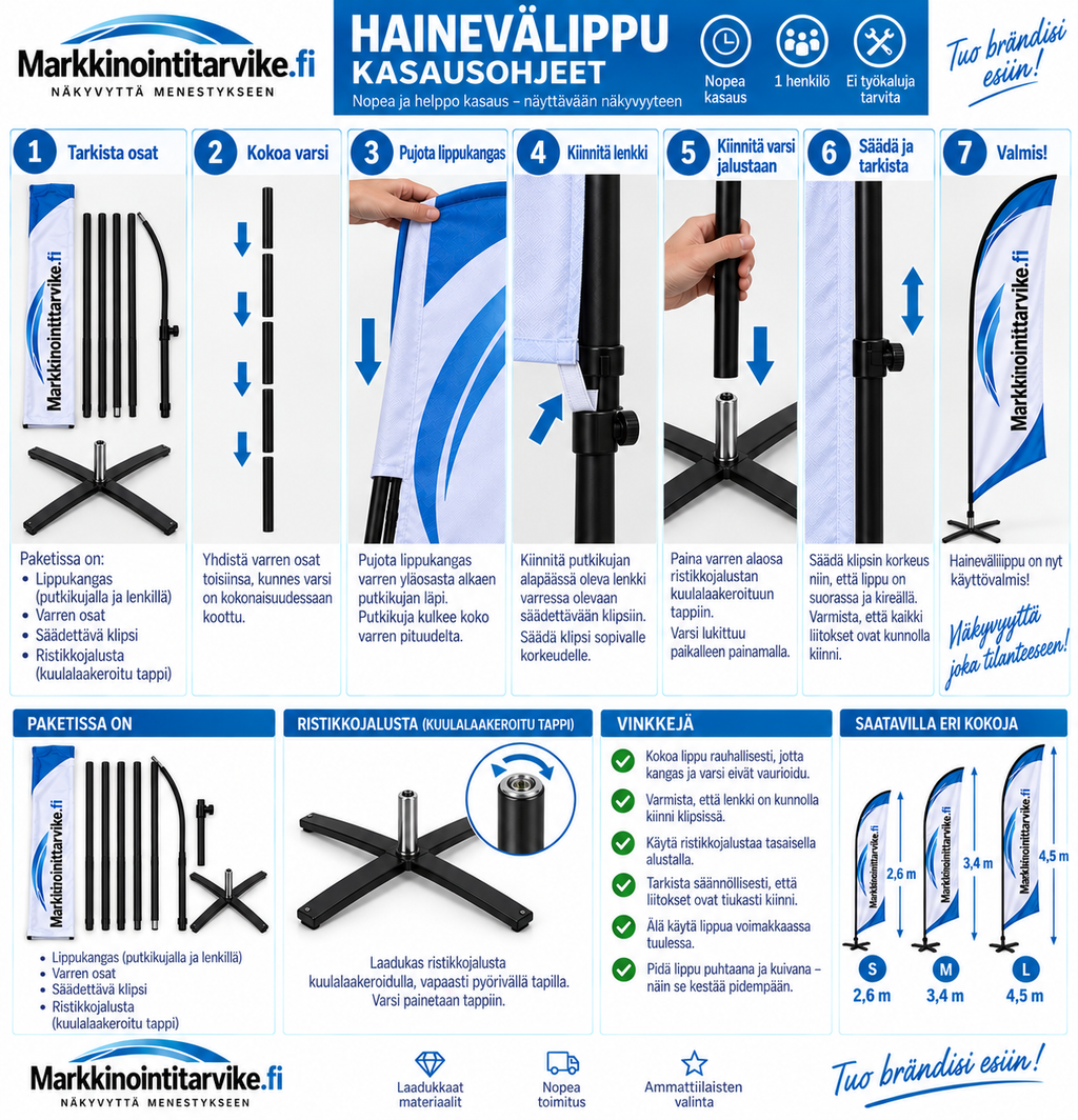 Beachflag Hainevä S - 2,2 m