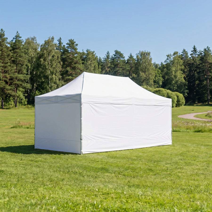 Pop up teltta 4x8m, 50mm alumiinirunko, nopea kasata, uv-suojattu. Toriteltta / näyttelyteltta / pikateltta / markkinateltta