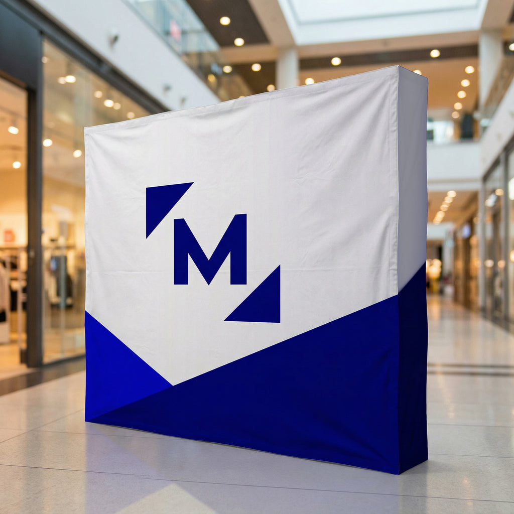 Pop- up messuseinä 3.7 x 2.25 m suora, nopea kasata.