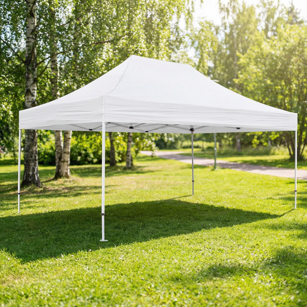 Pop up teltta 4x4m, 40mm alumiinirunko, nopea kasata, uv-suojattu. Toriteltta / näyttelyteltta / pikateltta / markkinateltta